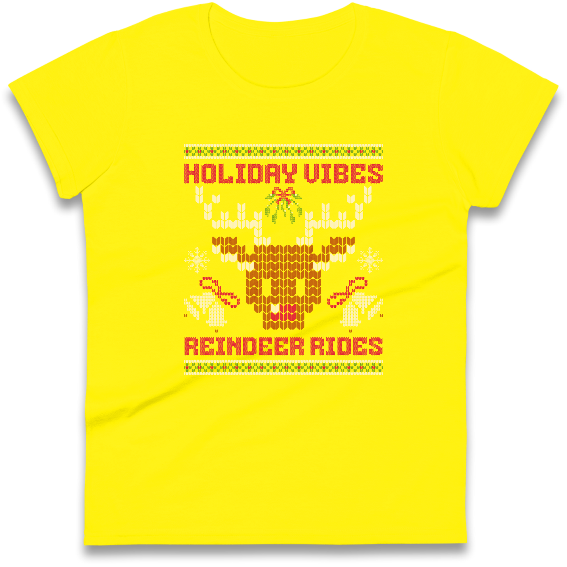 Holiday Vibes Reindeer Rides Christmas Ladies Shirt