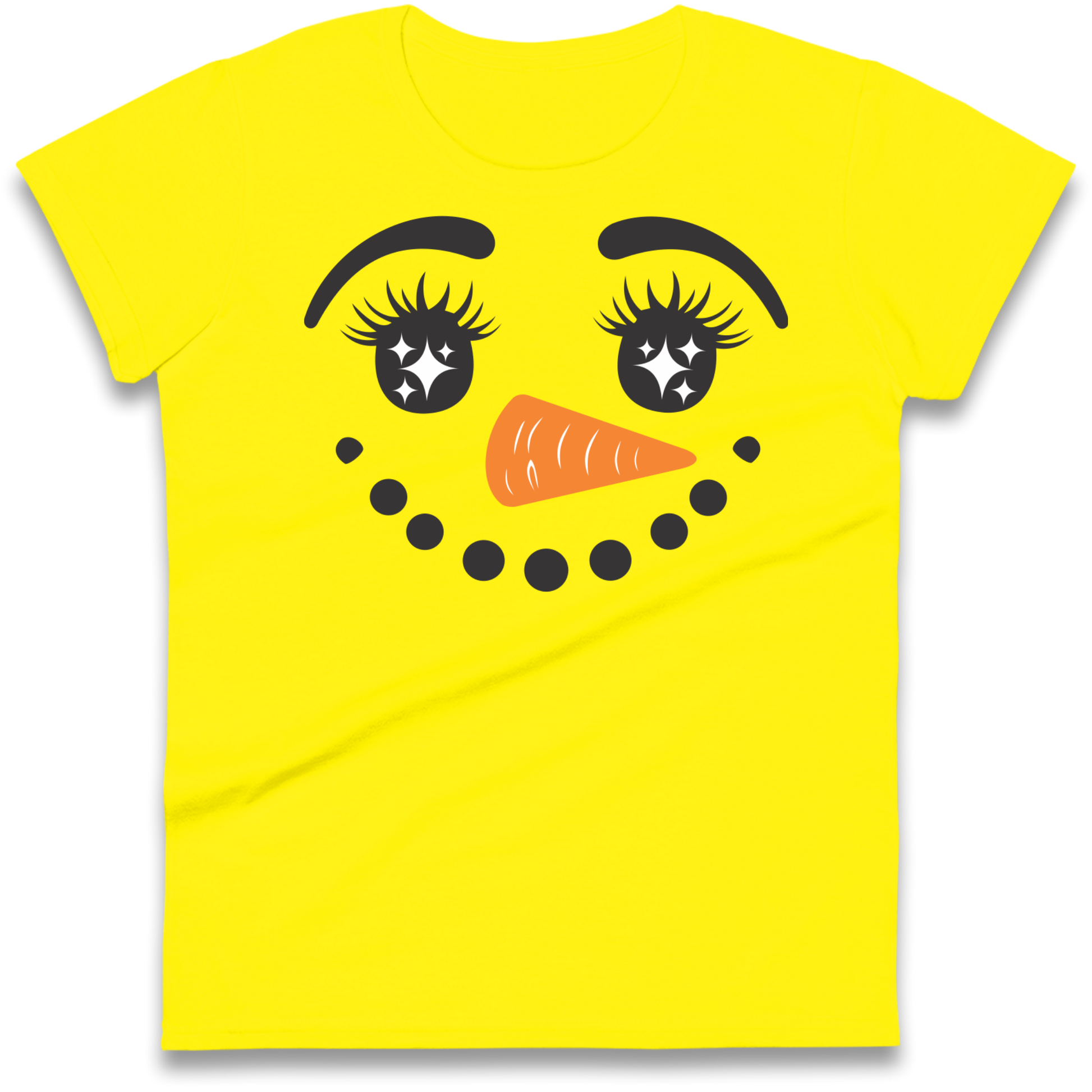 Snowman Face Christmas Ladies Shirt