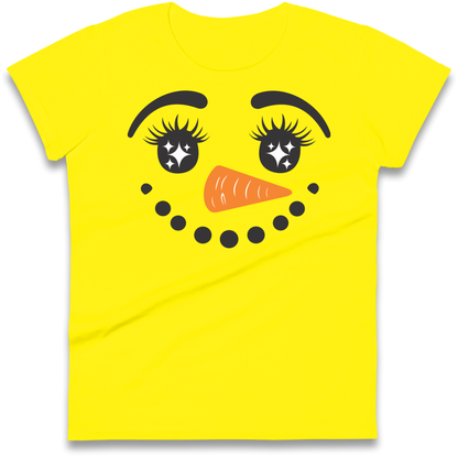 Snowman Face Christmas Ladies Shirt