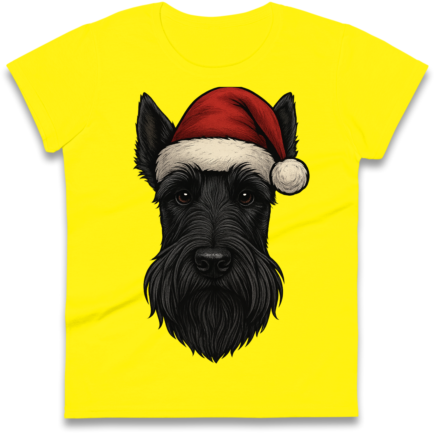 Scottish Terrier Face Christmas Ladies Shirt