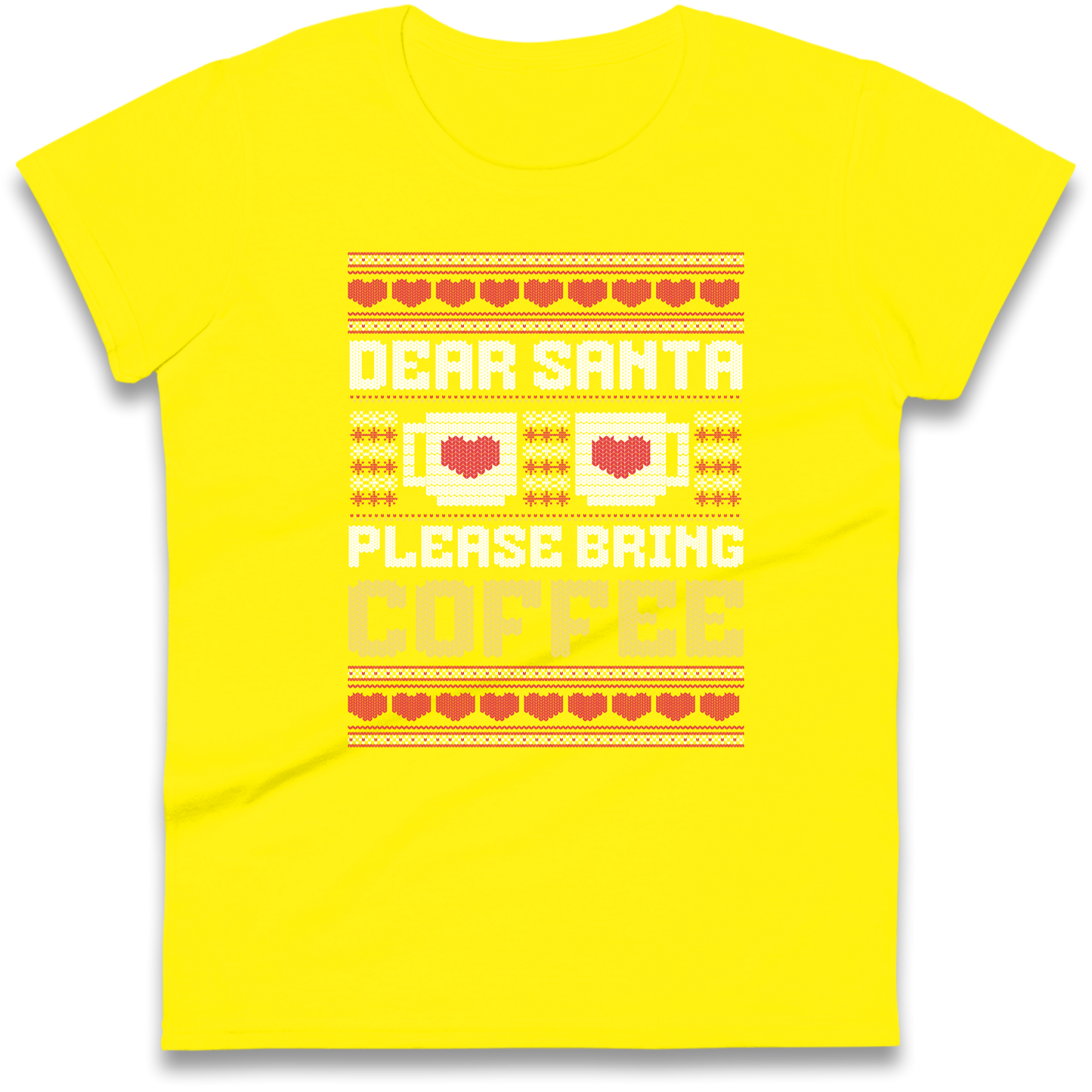 Dear Santa Please Bring Coffee Ladies Shirt