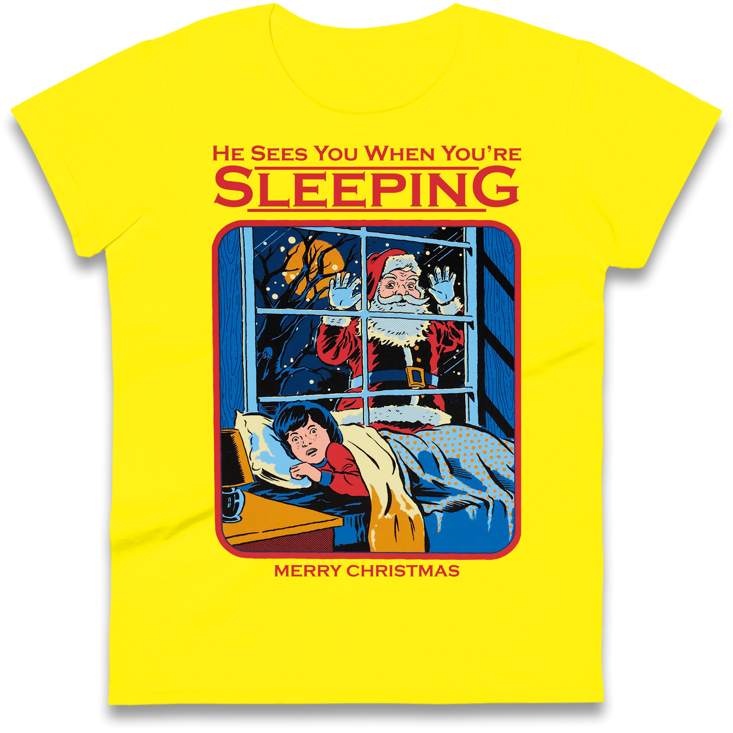 Creepy Santa Claus Christmas Ladies Shirt