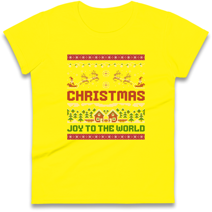 Christmas Joy to the World Christmas Ladies Shirt