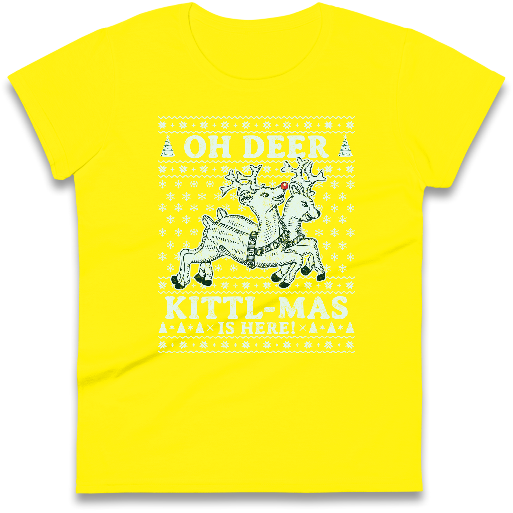 Oh Deer Kittl Mas Is Here Christmas Ladies Shirt