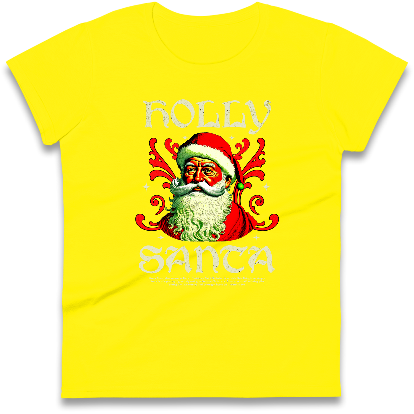 Holly Santa Christmas Ladies Shirt