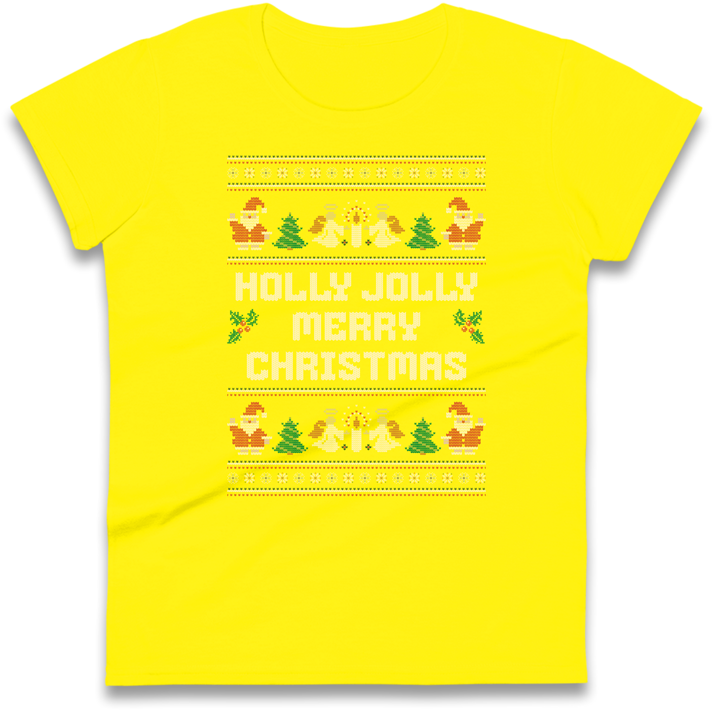 Holly Jolly Merry Christmas Ladies Shirt