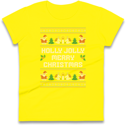 Holly Jolly Merry Christmas Ladies Shirt