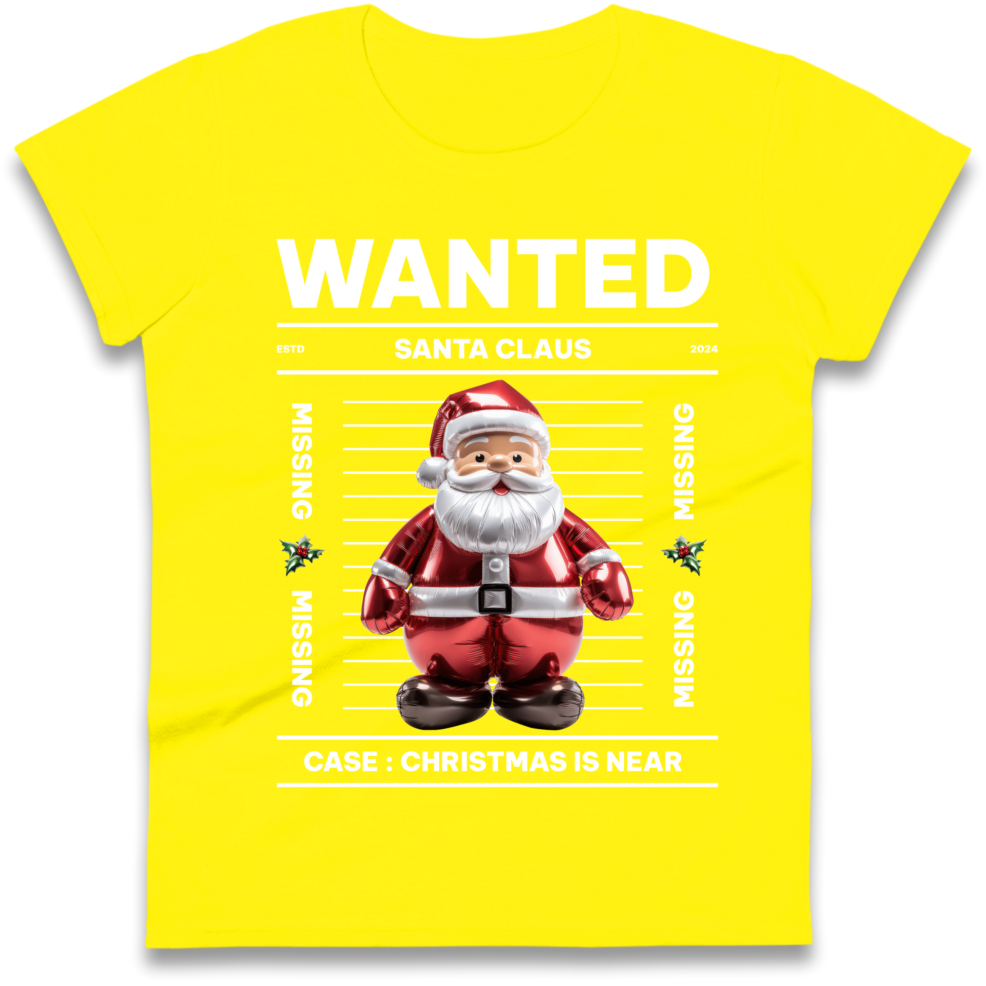 Wanted Santa Claus Christmas Ladies Shirt