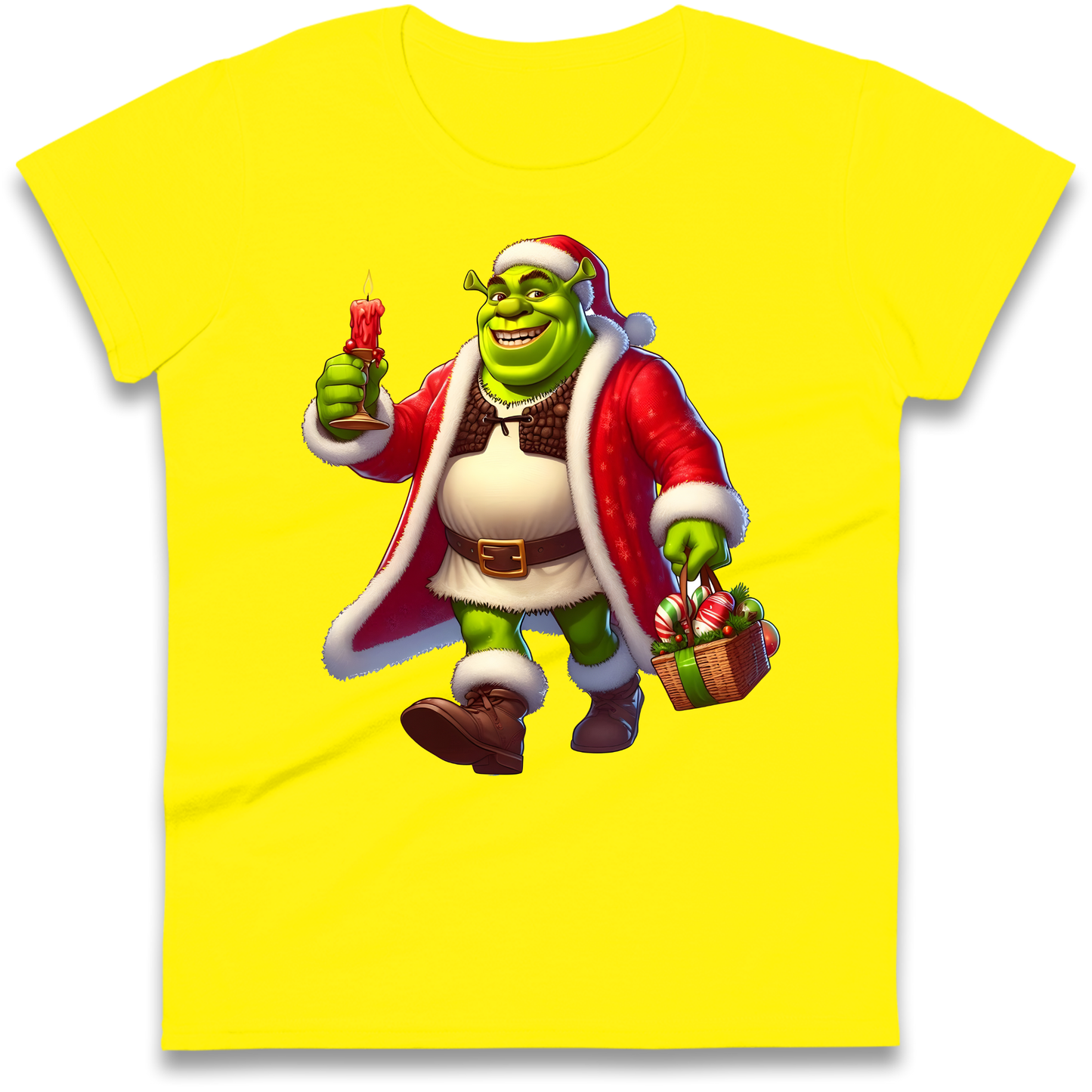Shrek Santa Candle Ladies Shirt