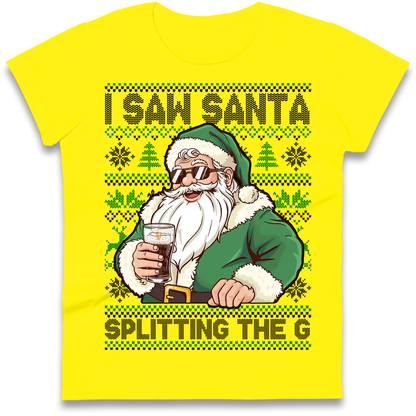 Santa Splitting The G Ladies Shirt