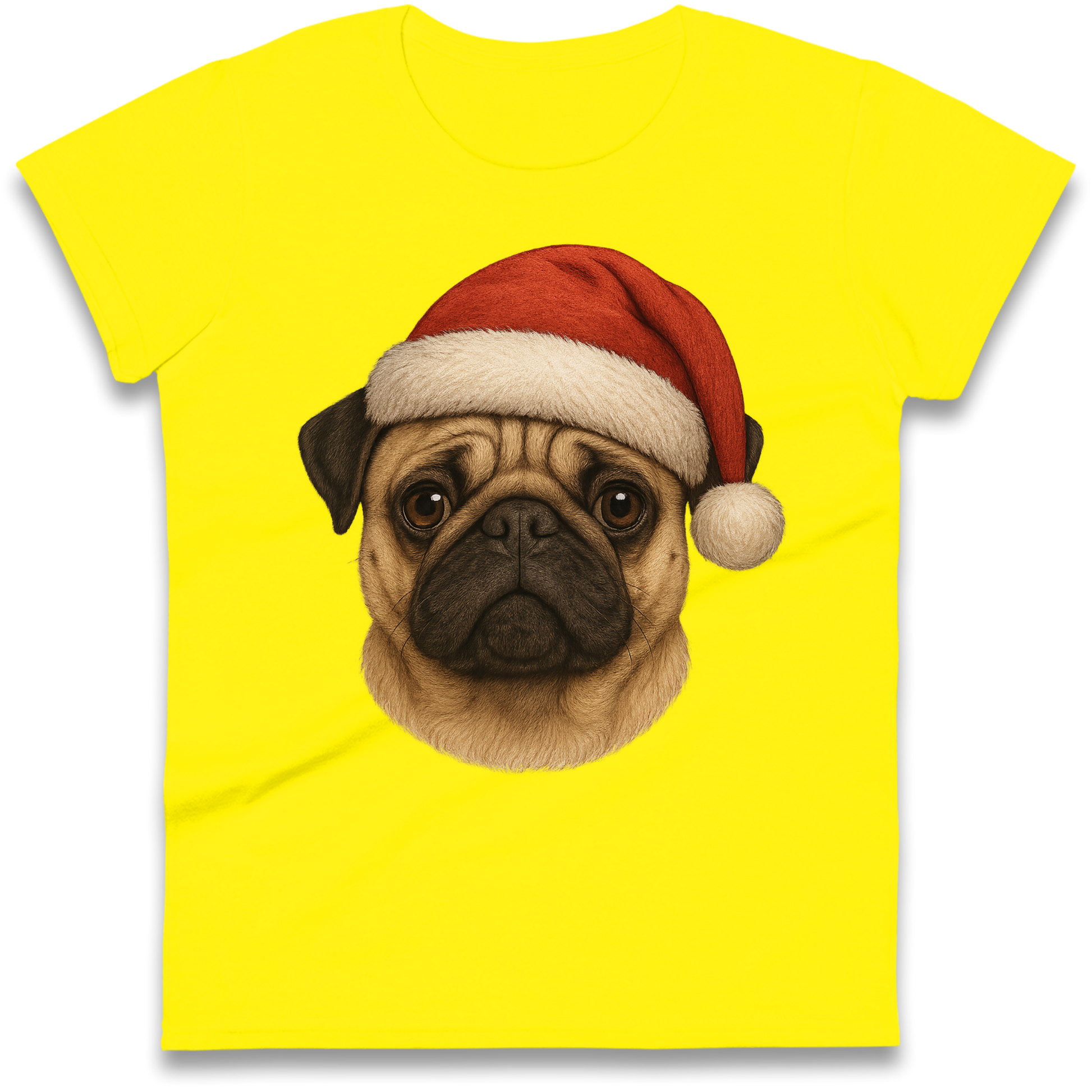 Pug Face Christmas Ladies Shirt