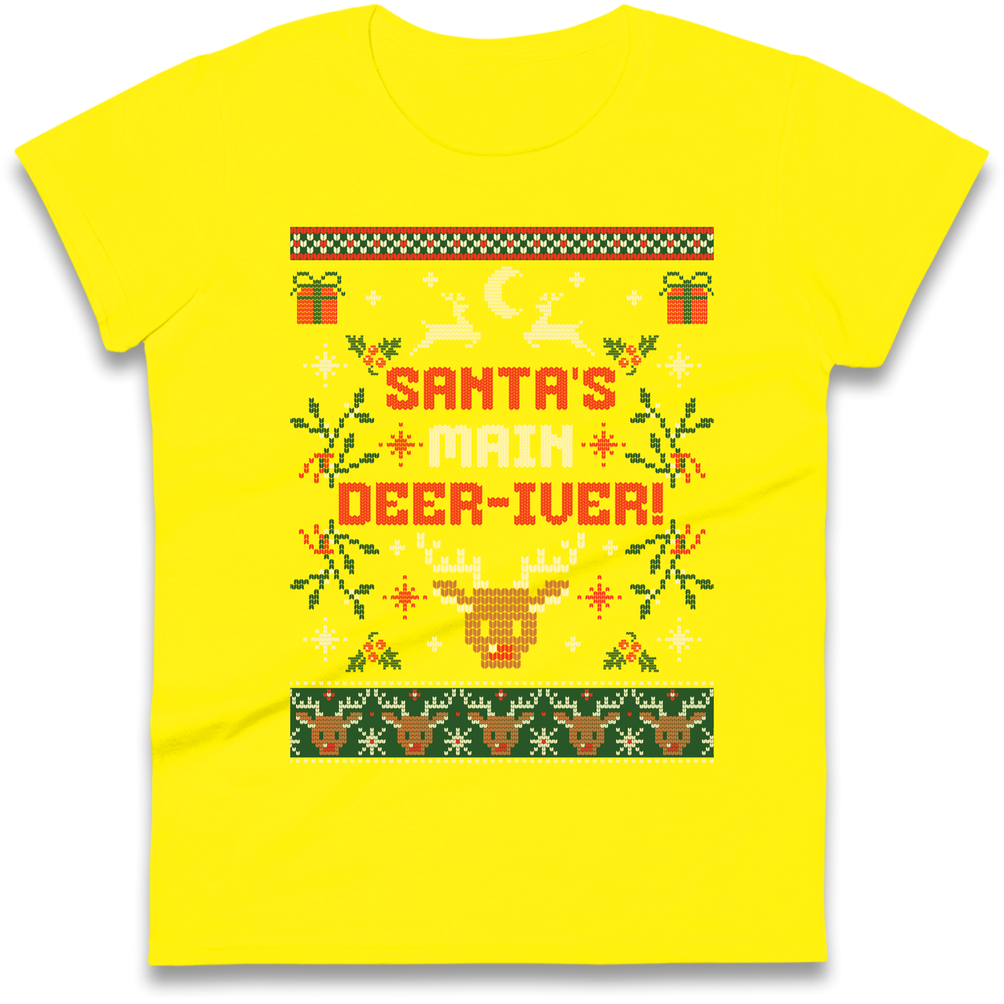 Santas Main Deer iver Christmas Ladies Shirt
