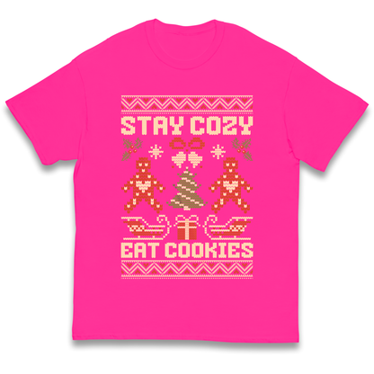 Stay Cozy Eat Cookies Christmas kids t shirt