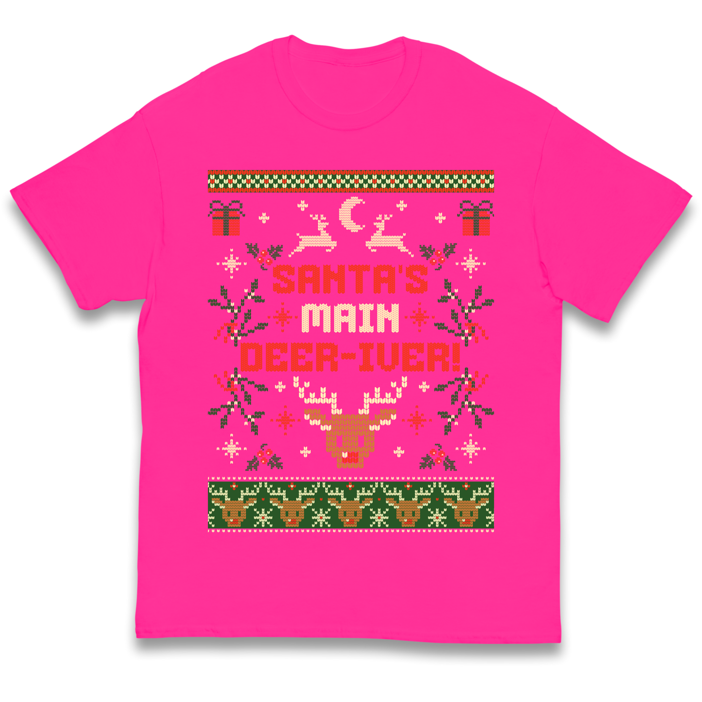 Santas Main Deer iver Christmas kids t shirt