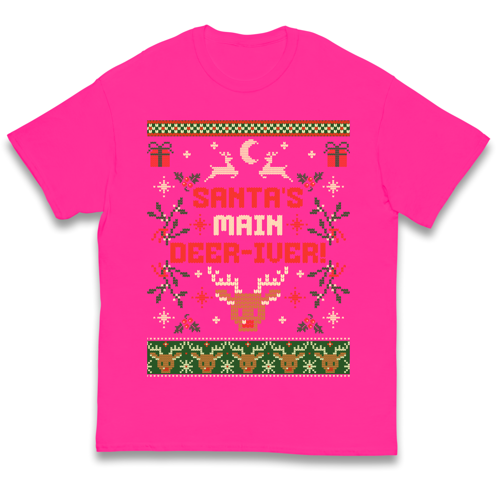 Santas Main Deer iver Christmas kids t shirt