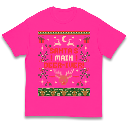 Santas Main Deer iver Christmas kids t shirt