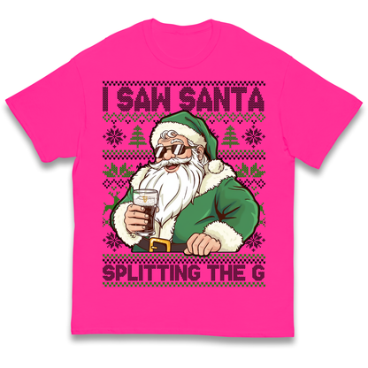 Santa Splitting The G Kids T Shirt