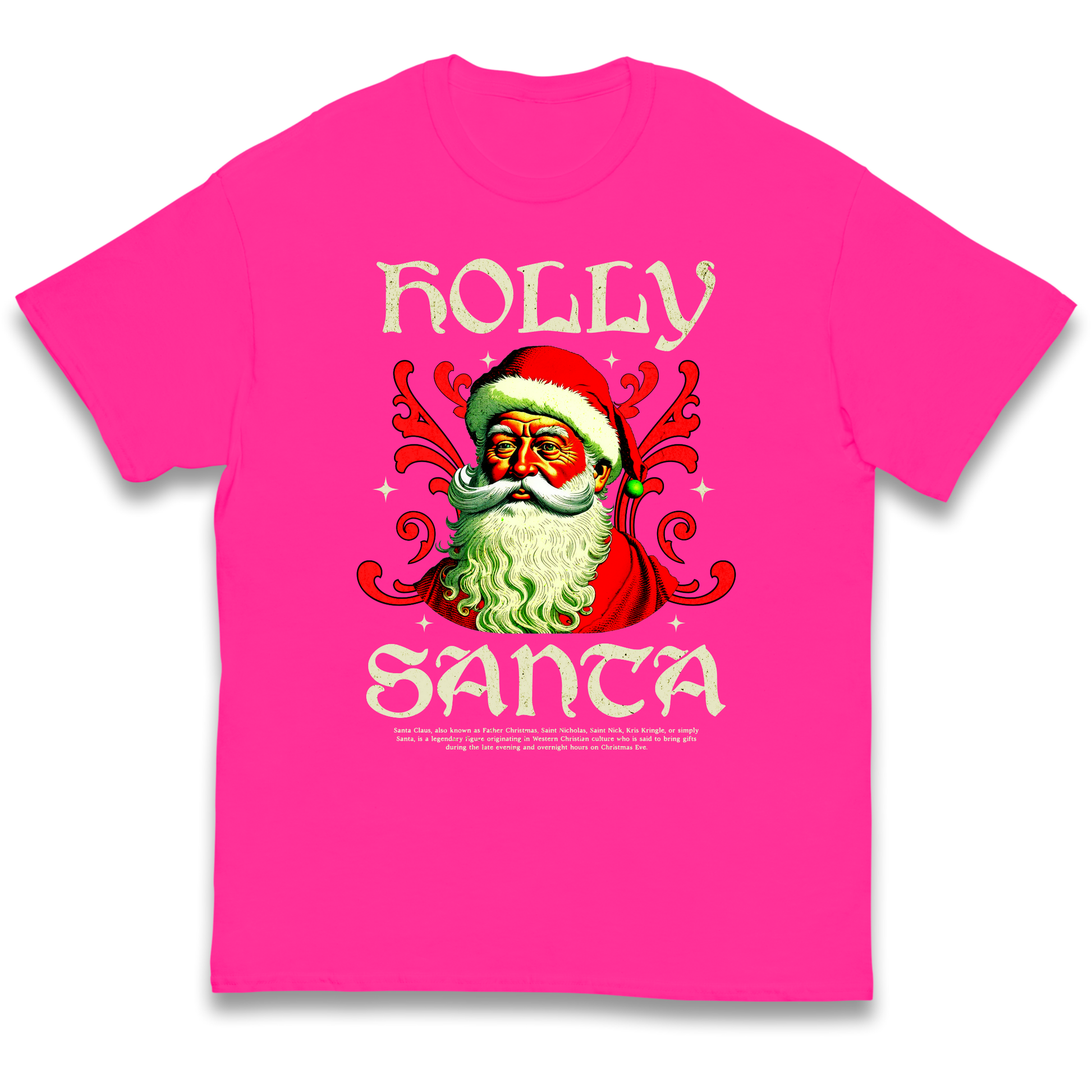 Holly Santa Christmas kids t shirt