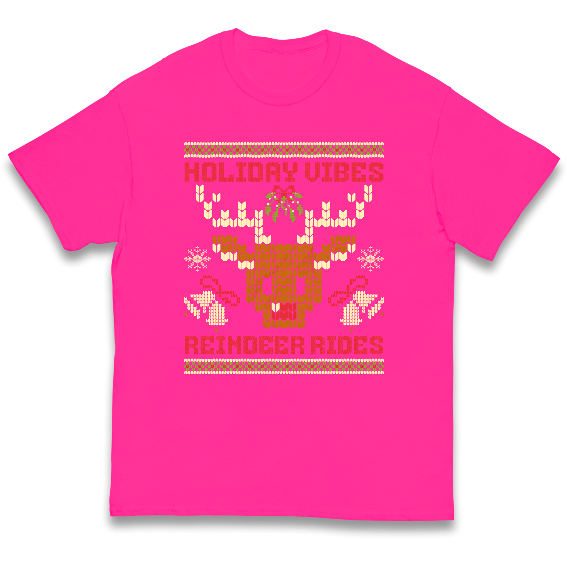 Holiday Vibes Reindeer Rides Christmas kids t shirt