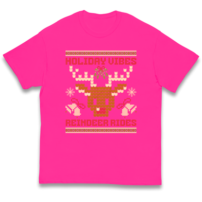 Holiday Vibes Reindeer Rides Christmas kids t shirt