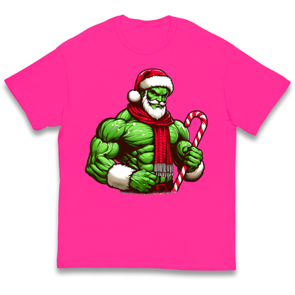 The Hulk Candy Cane Santa kids t shirt