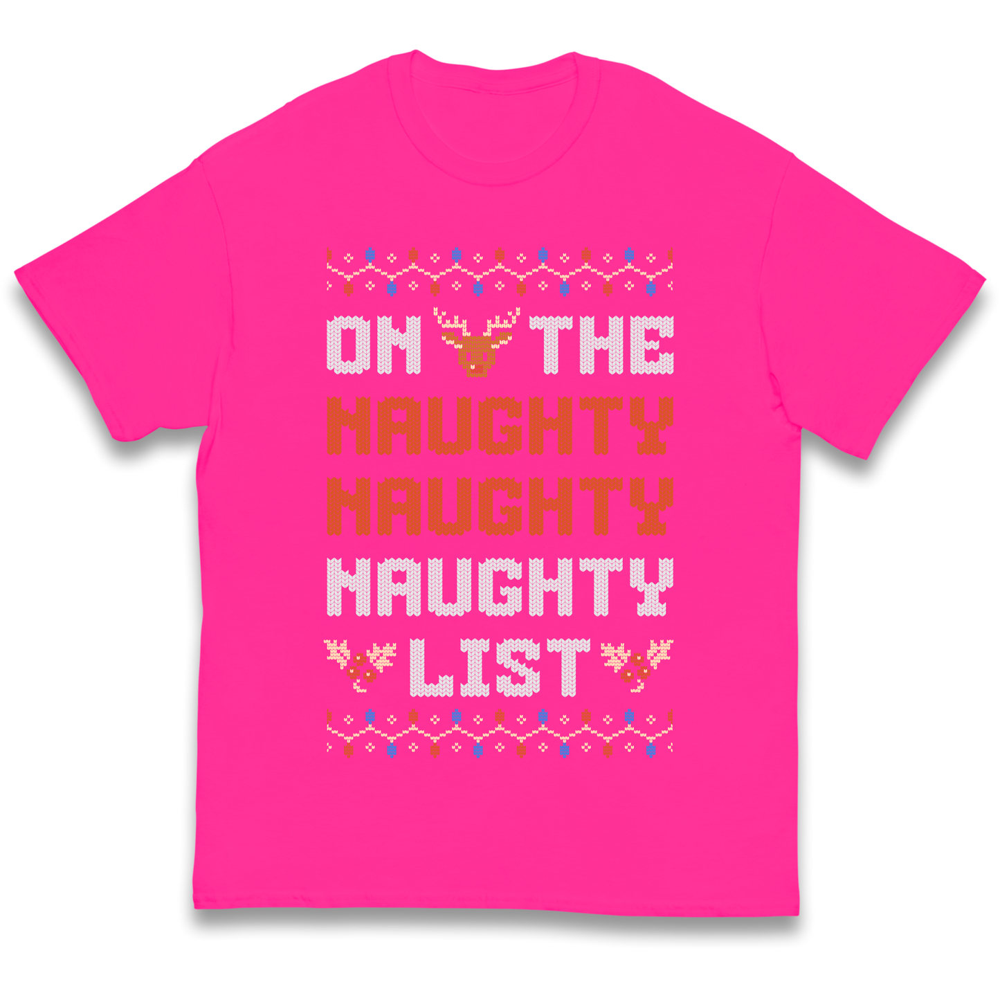 On The Naughty Naughty Naughty List Christmas kids t shirt