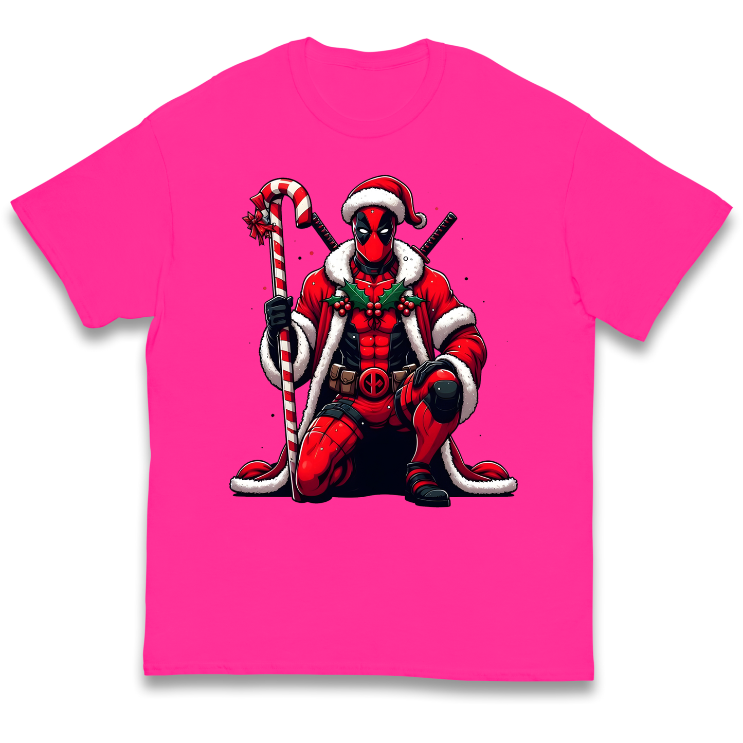 DeadPool Candy Cane Santa kids t shirt