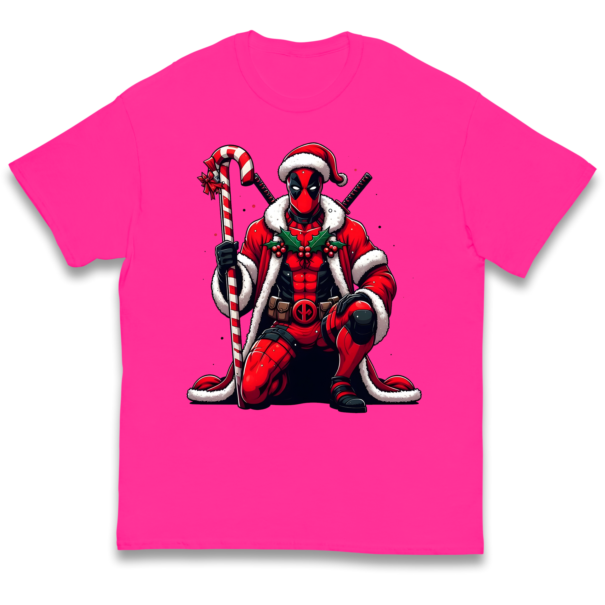 DeadPool Candy Cane Santa kids t shirt