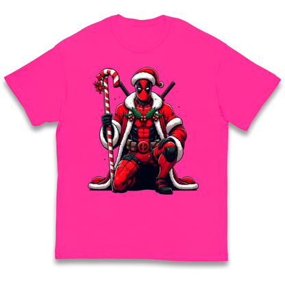 DeadPool Candy Cane Santa kids t shirt