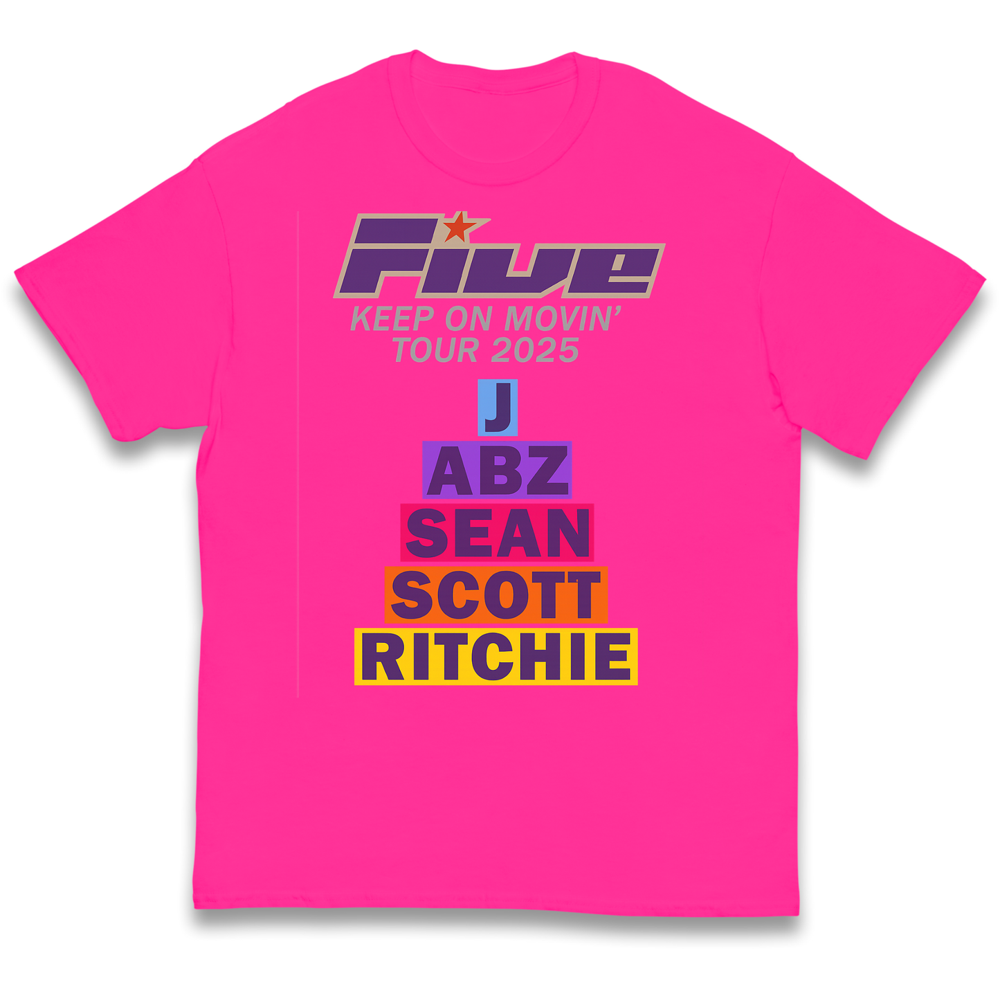 Five Keep On Movin' Tour 2025 kids t shirt