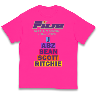 Five Keep On Movin' Tour 2025 kids t shirt