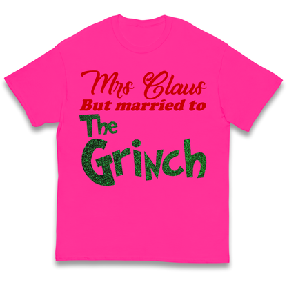 Mrs Claus But Married To The Grinch Christmas kids t shirt