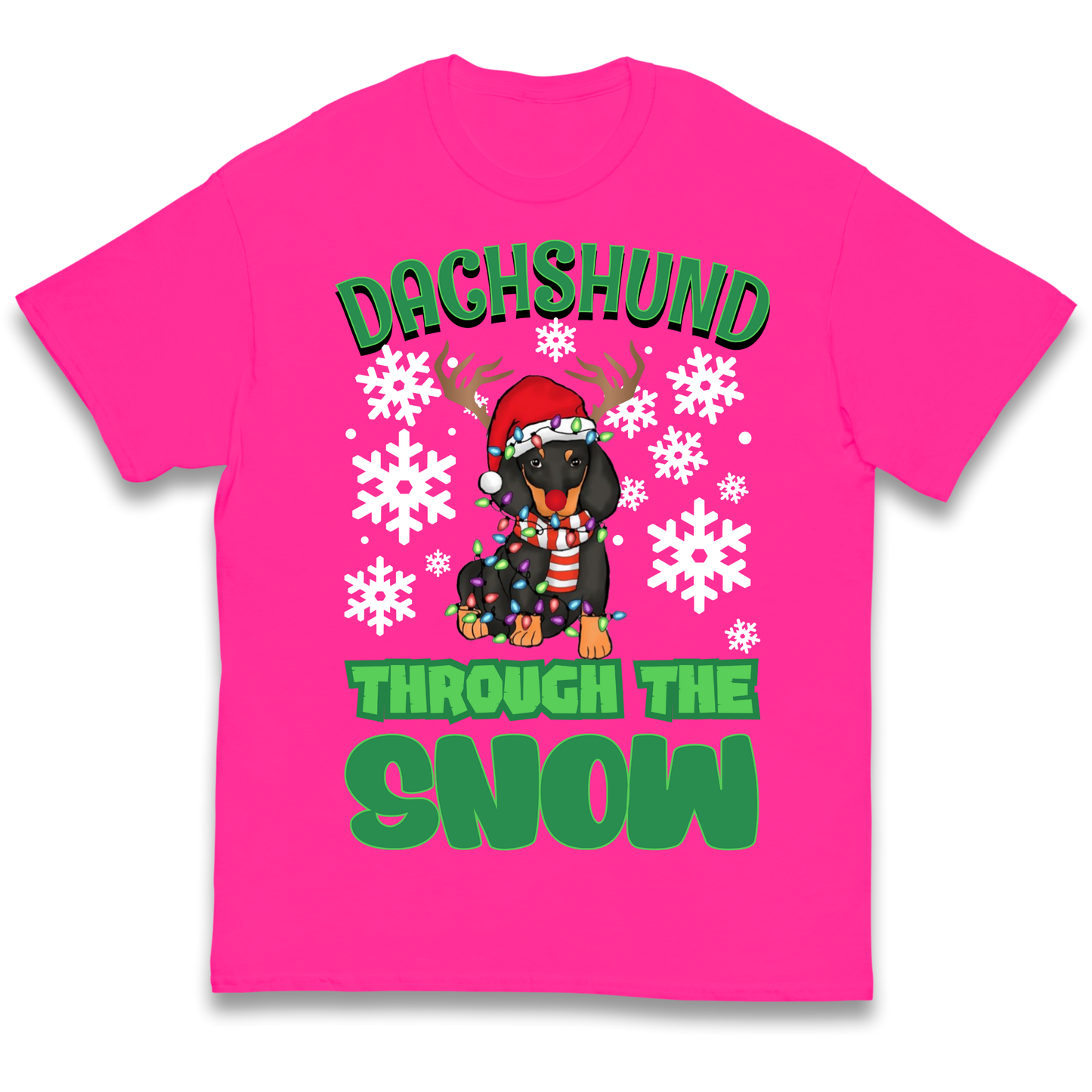 Dachshund Through The Snow Christmas kids t shirt