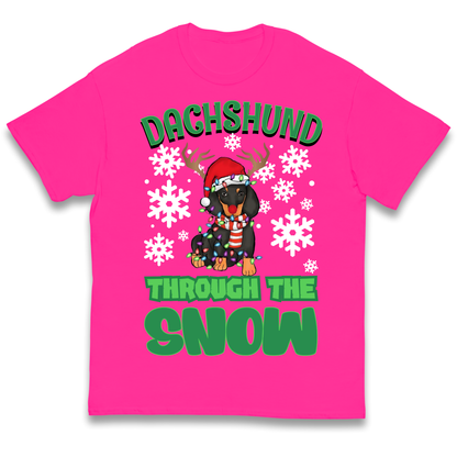 Dachshund Through The Snow Christmas kids t shirt