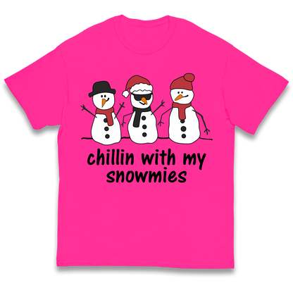 Chillin With My Snowmies kids t shirt