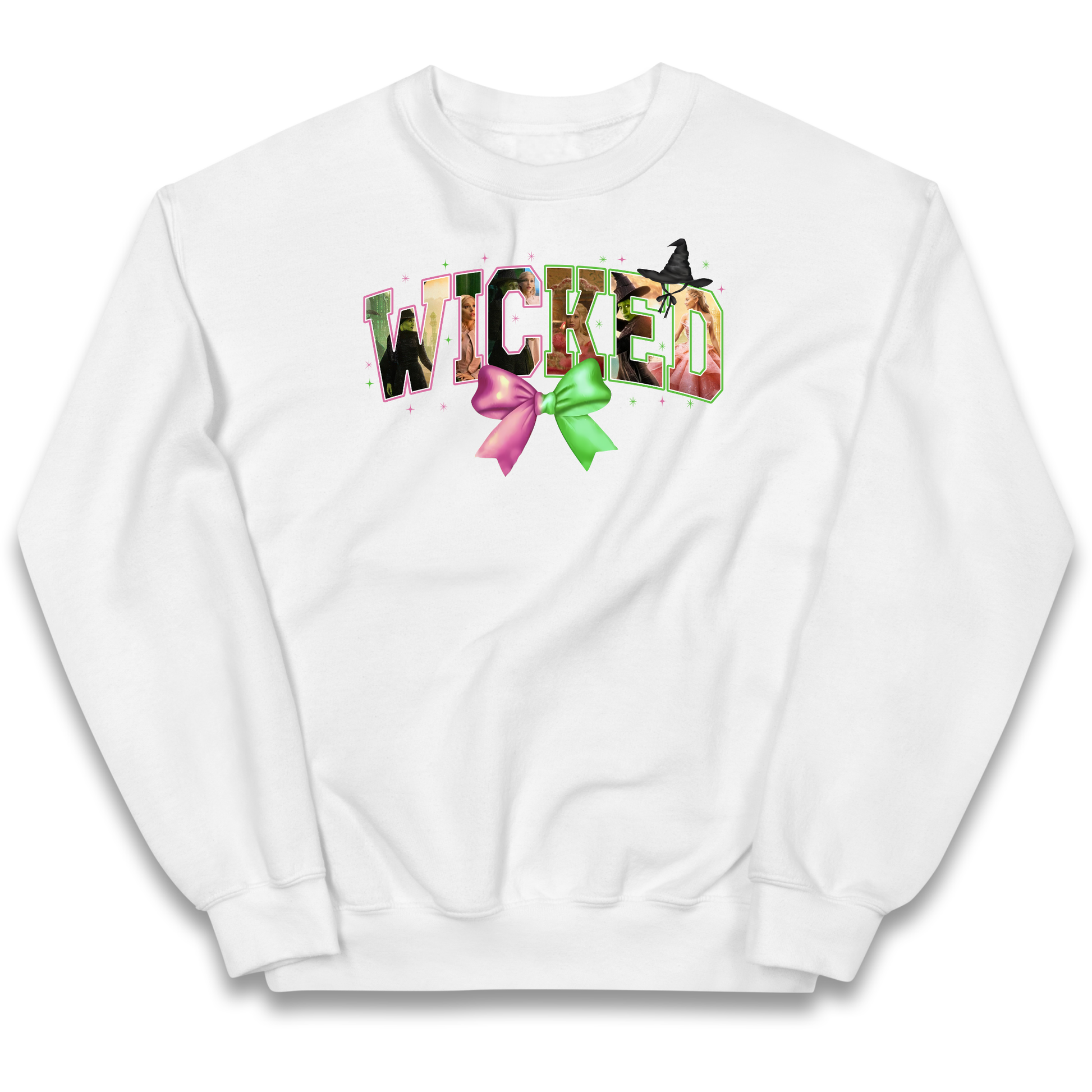 Wicked Pink and Green Bow Kids Jumper