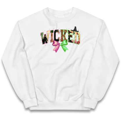 Wicked Pink and Green Bow Kids Jumper