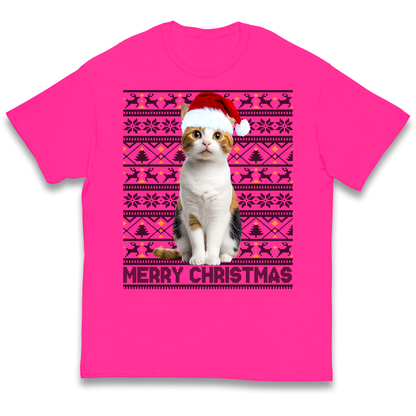Merry Christmas Cat kids t shirt