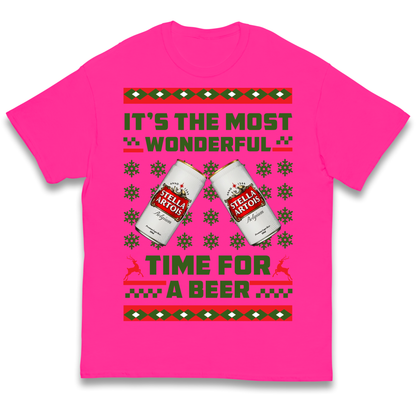 Its The Most Wonderful Time for A Beer Stella Christmas kids t shirt