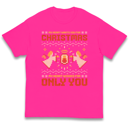 My Heart Wants You For Christmas Only You Christmas kids t shirt