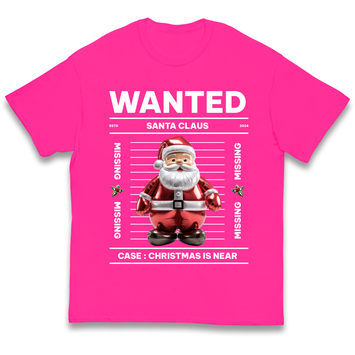 Wanted Santa Claus Christmas kids t shirt