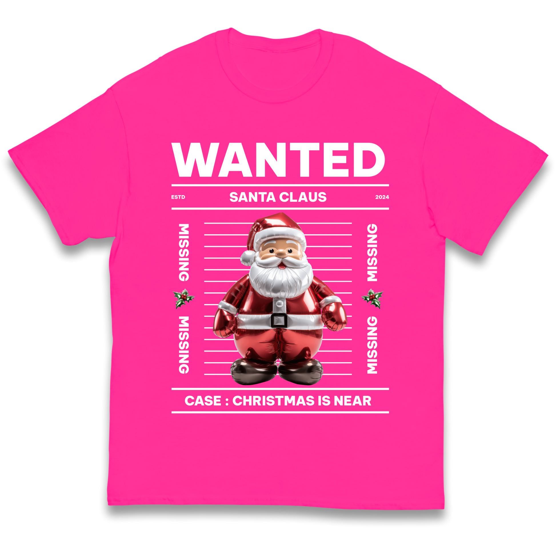 Wanted Santa Claus Christmas kids t shirt