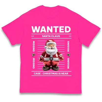 Wanted Santa Claus Christmas kids t shirt