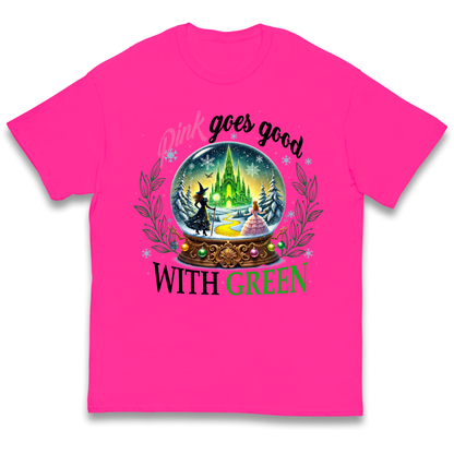 Wicked Pink Goes Good With Green Kids T Shirt 