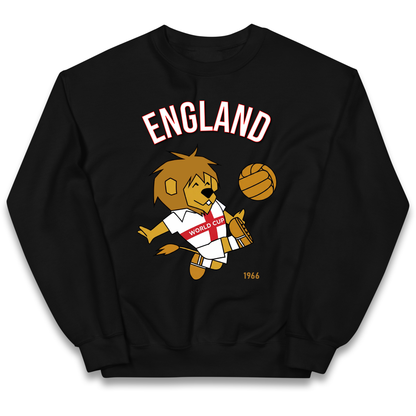 England World Cup Willie 1966 Football Kids Sweatshirt