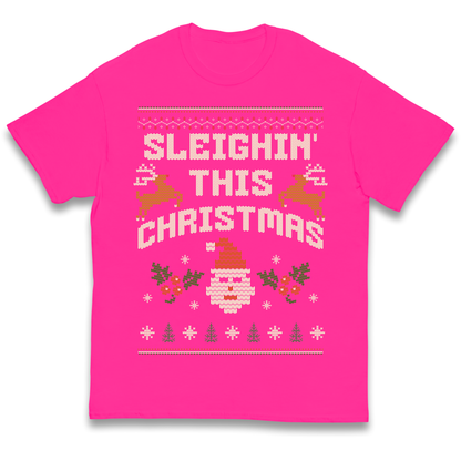 Sleighin This Christmas Christmas kids t shirt