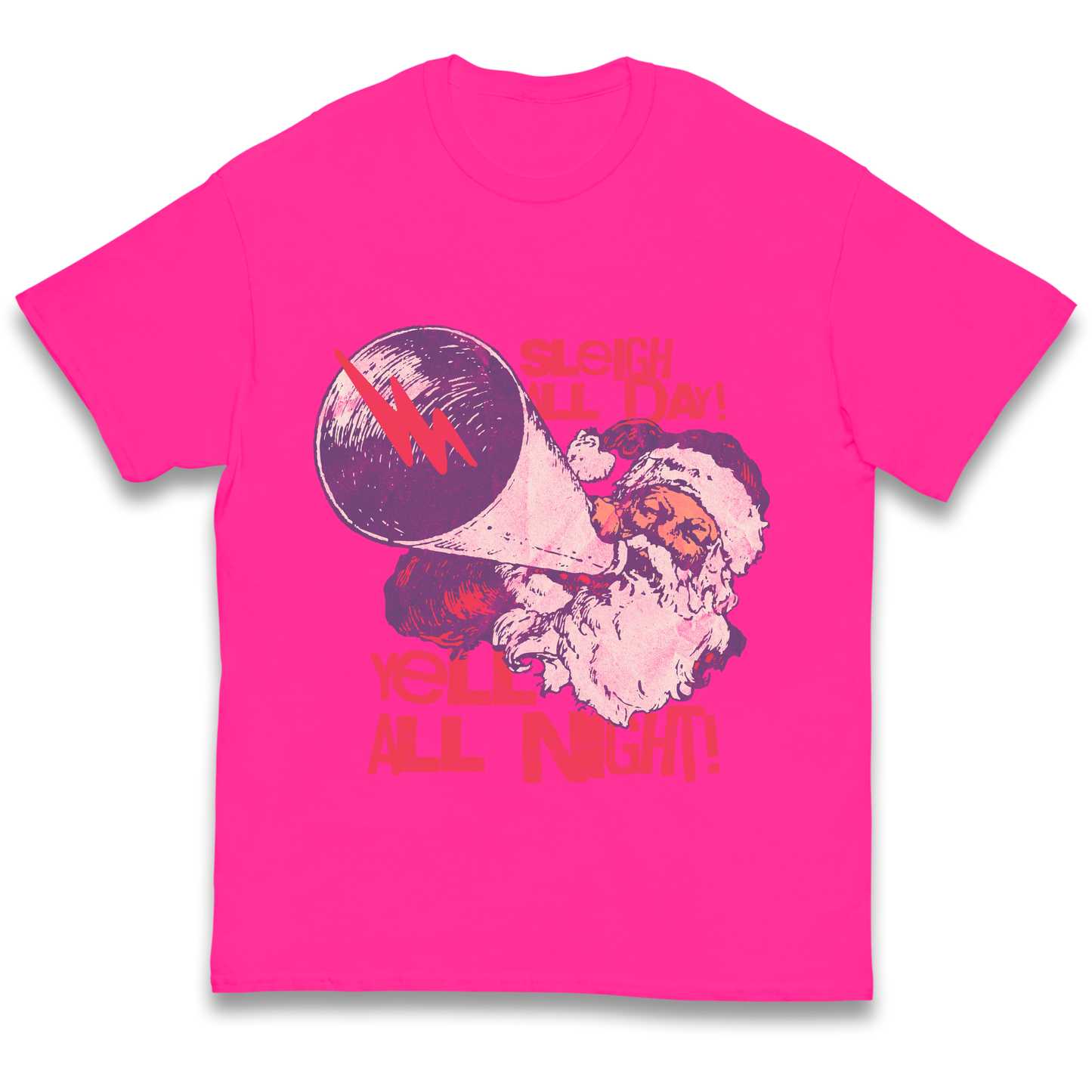 Sleigh All Day Yell All Night Santa Christmas kids t shirt