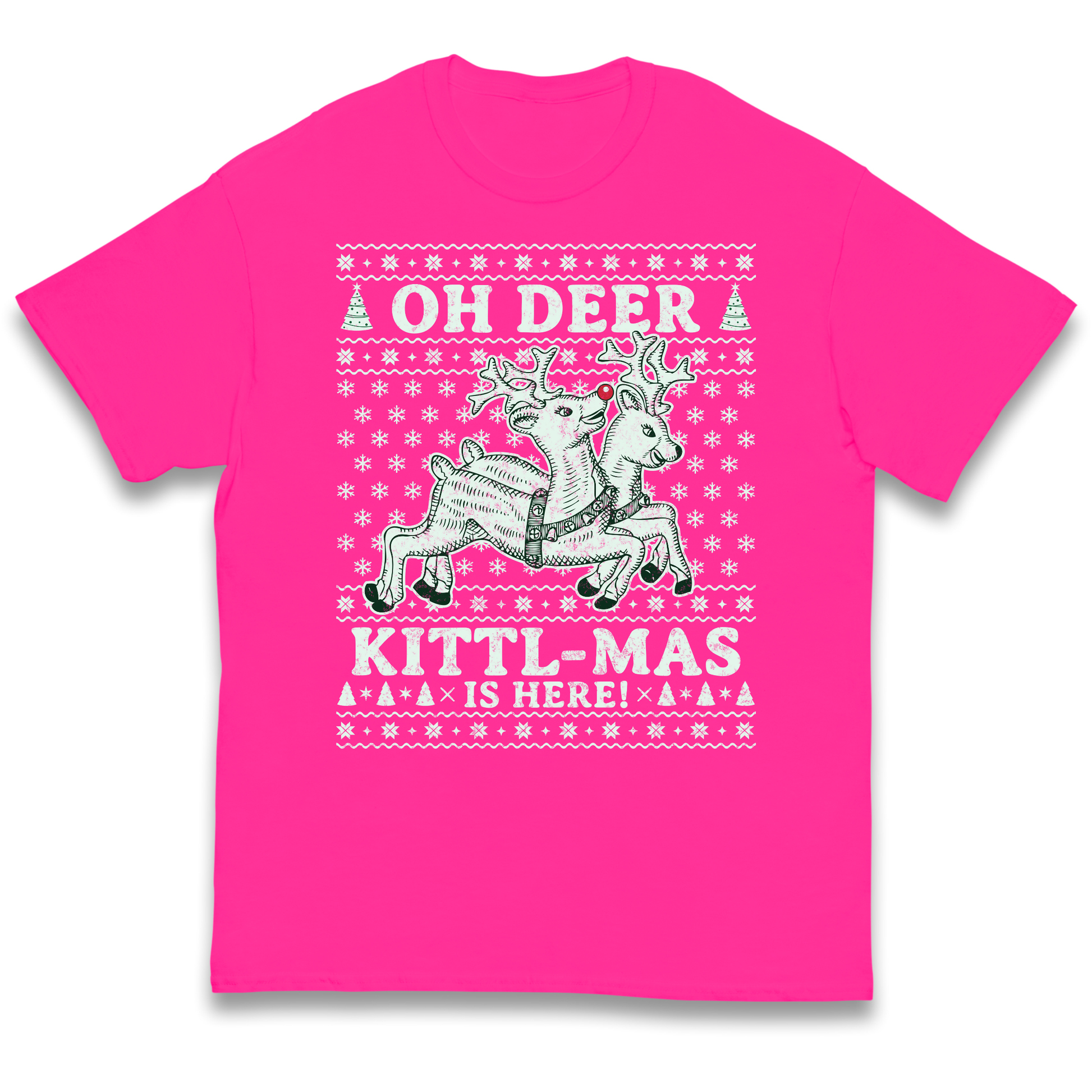 Oh Deer Kittl Mas Is Here Christmas kids t shirt