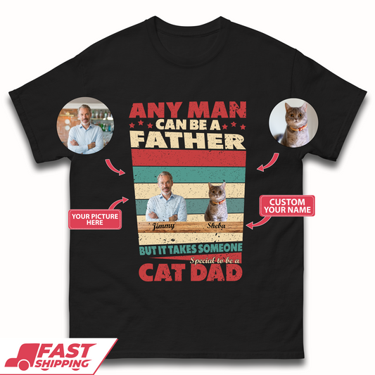 Personalised Special To Be A Cat Dad Mens T-Shirt