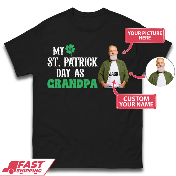 Personalised My 1st St. Patrick's Day As Grandpa Mens T-Shirt